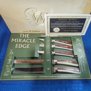 Crown Sheffield Woodlyn 5 Piece Vintage Knife Set In Original Box